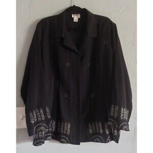 K Arnold Tops Blouse Women's Button Down Size 3X, Embroidery, 25 Inch Of Armp To